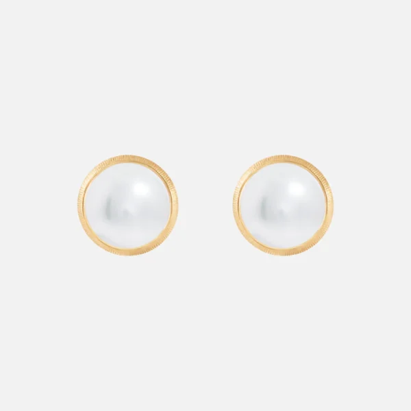 Puces d'oreilles Lotus - perles blanches