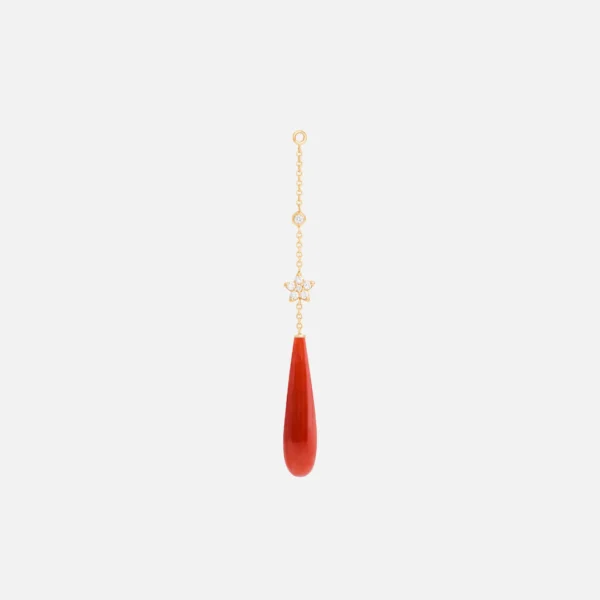 Pendant Shooting Stars - corail, diamants (unité)
